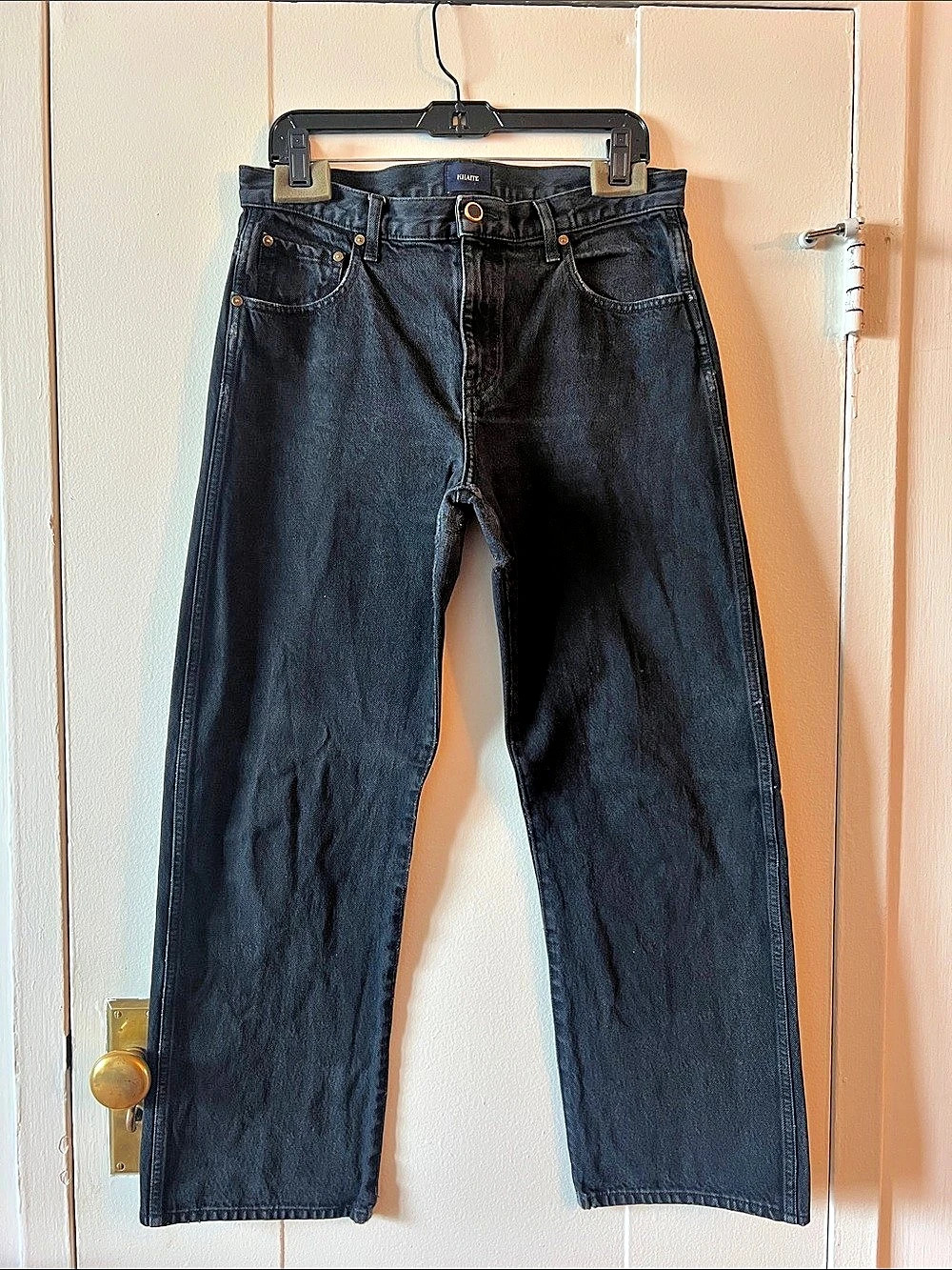 KHAITE Kerrie Straight Leg Jeans Waist 29 Black